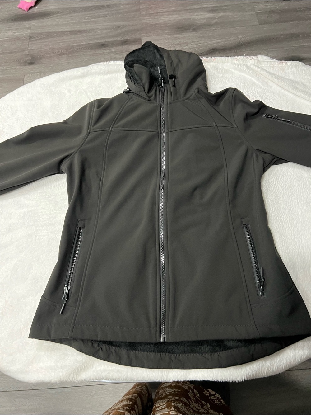 Free Country Black Hooded Utility Softshell Jacket size M(8/10) for girls